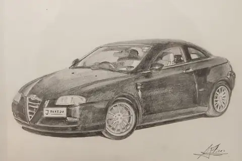 Dibujo a lápiz: Alfa Romeo GT