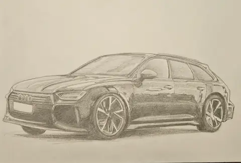 Dibujo a lápiz: Audi RS 6 Avant