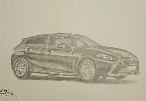 Dibujo a lápiz: BMW Serie 1