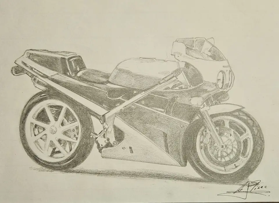 Dibujo a lápiz: Honda RC30