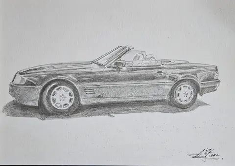 Dibujo a lápiz: Mercedes-Benz SL
