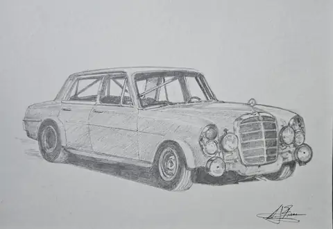 Dibujo a lápiz: Mercedes-Benz W108