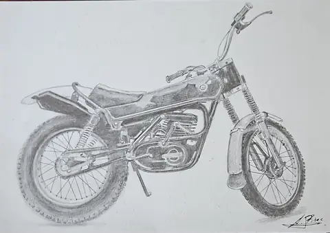 Dibujo a lápiz: Montesa Cota